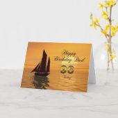 Papa, 96e carte d'anniversaire de yacht Sunset (Fleur jaune)