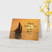 Papa, 97e carte d'anniversaire de yacht Sunset (Fleur jaune)