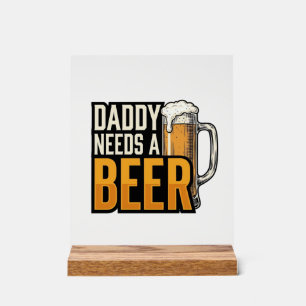 Papa a besoin d'une bière Vintage gravure concepti