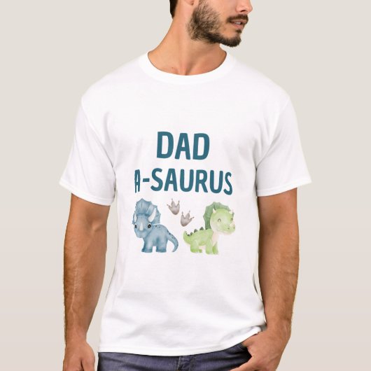 Papa-A-Saurus T-shirt bébé pour le premier anniver (Devant)