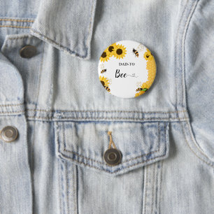 PAPA aan bijen baby shower Ronde Button 5,7 Cm