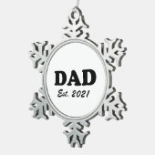 Papa Aangepast Aangewezen datum gepersonaliseerd s Tin Sneeuwvlok Ornament (Rechts)