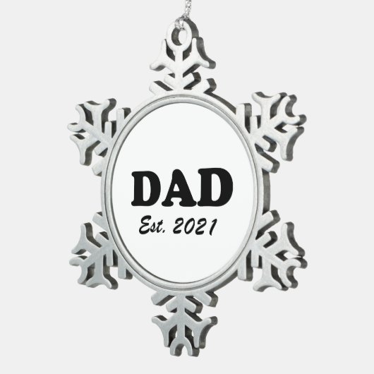 Papa Aangepast Aangewezen datum gepersonaliseerd s Tin Sneeuwvlok Ornament (Rechts)