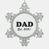 Papa Aangepast Aangewezen datum gepersonaliseerd s Tin Sneeuwvlok Ornament (Voorkant)