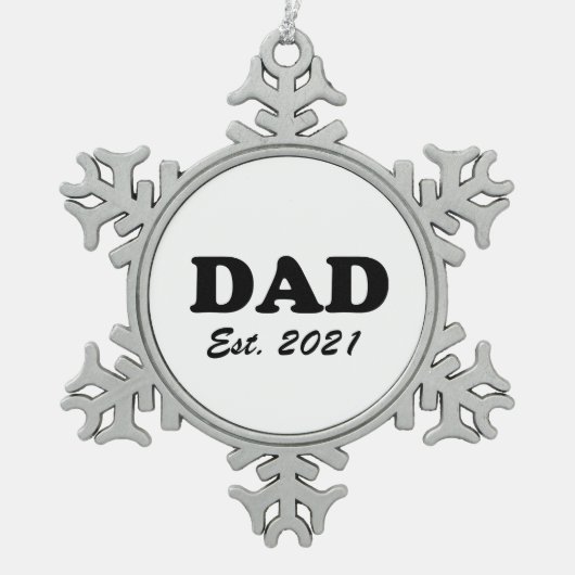 Papa Aangepast Aangewezen datum gepersonaliseerd s Tin Sneeuwvlok Ornament (Voorkant)