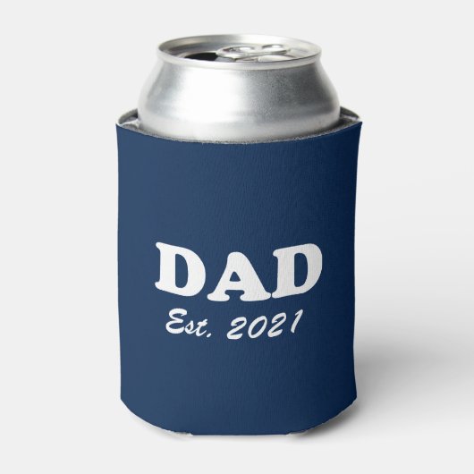 Papa Aangepast Aangewezen datumblauw blauw wit mod Blikjeskoeler (Blikje Voorkant)