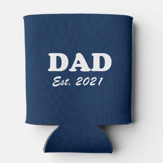 Papa Aangepast Aangewezen datumblauw blauw wit mod Blikjeskoeler (Achterkant)