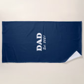 Papa Aangepast Aangewezen datumblauw blauw wit mod Strandlaken (Voorkant)