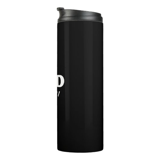 Papa Aangepast Versterkte datum zwart-wit modern Thermosbeker (Geroteerd rechts)