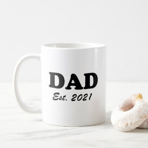 Papá aangepaste datum zwart wit modern koffiemok