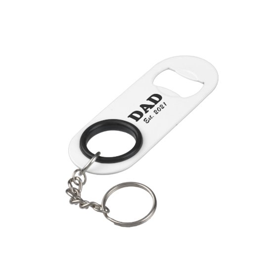 Papa Aangepaste datums aangepast Mini Flessenopener (Achterkant Gekanteld)