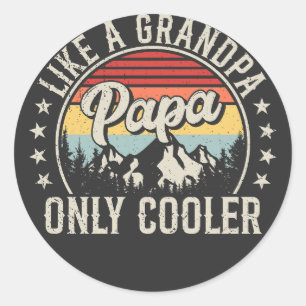 Papa als een opa alleen koelere retro ronde sticker