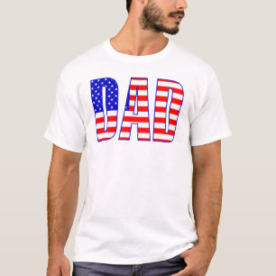 Papa Amerikaanse vlag Patroon Tekst T-shirt