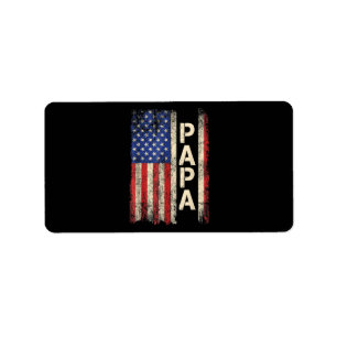 Papa Amerikaanse vlag Vaderdag voor mannen Etiket