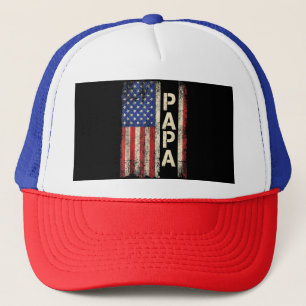 Papa Amerikaanse vlag Vaderdag voor mannen Trucker Pet