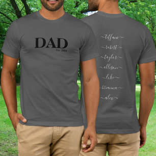 Papa avec des noms d'enfants Année T-shirt