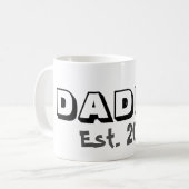 Papa avec / Personnalisable Etablir Date Café Mug (Devant gauche)