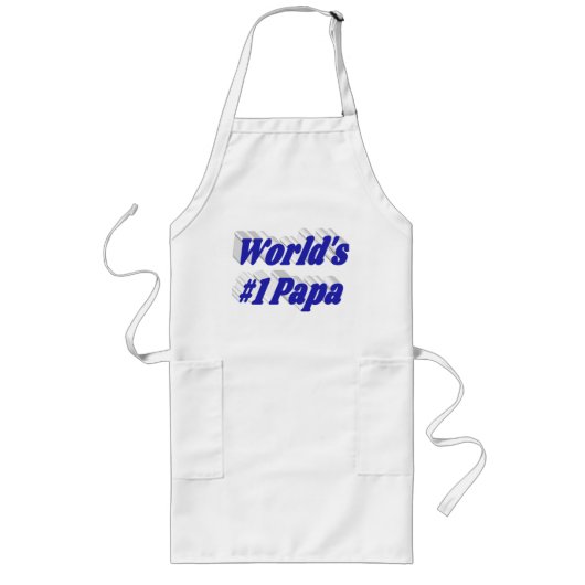 Papa avec tablier long en texte bleu (Devant)