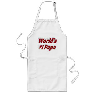 Papa avec tablier long en texte bordeaux