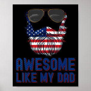 Papa baard Geweldige als mijn vader 4th of July Pa Poster