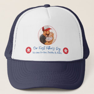 Papa Baby Cute Modern Simple First Fathers Day Trucker Pet