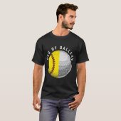 Papa Ballers Funny Golf Softball Gift van zoon of T-shirt (Voorkant volledig)