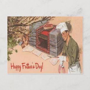 Papa Barbeque BBQ Retro Advertentie Vintage Vaderd Briefkaart