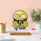 Papa Baseball Softball des Deux Conception Vectori (Mariage)