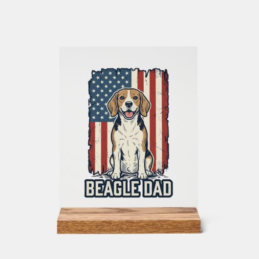 Papa Beagle Patriotique Dessin De Chien Gravure Vi (Recto)