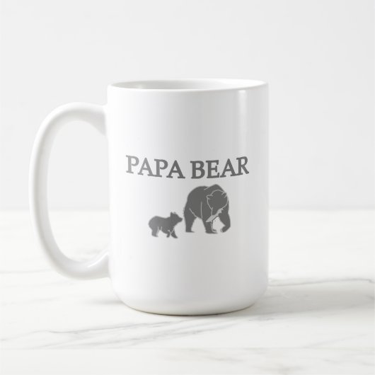 "Papa Bear" Bear Fishing with Cub Coffee Mug (Gauche)
