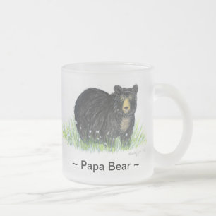 ~Papa Bear ~ Black Bear Lg. tasse en verre