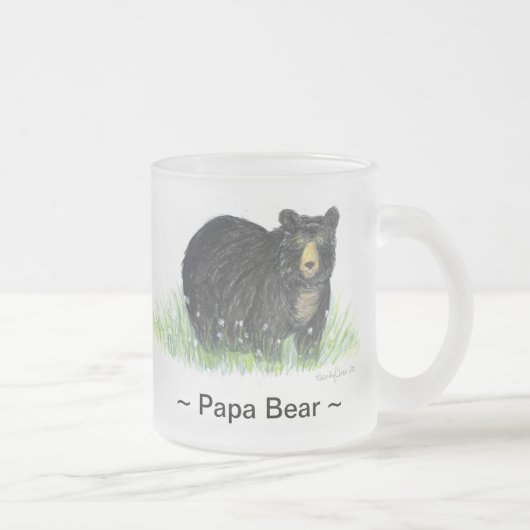 ~Papa Bear ~ Black Bear Lg. tasse en verre (Droit)