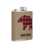 Papa Bear Buffalo Plaid Vinyl Enveloppé Flacon (Droite)