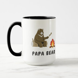 Papa Bear Campfire Art T-Shirt Design For Men Mok