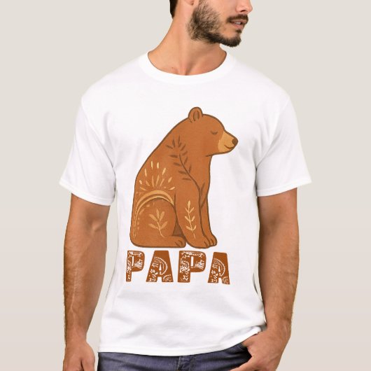 Papa Bear Classic Boho T-Shirt (Devant)