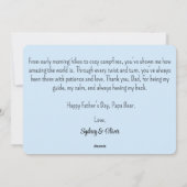 Papa Bear & Cubs Bonne carte de fête des pères (Dos)