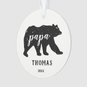 Papa Bear Famille Ornements de Noël modernes (devant)