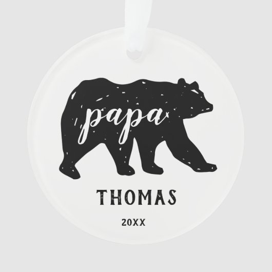 Papa Bear Famille Ornements de Noël modernes (devant)