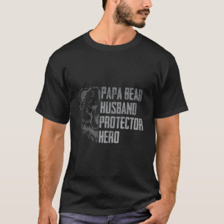 Papa Bear Husband Protector Hero Dad Father'S Day T-shirt
