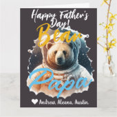 Papa Bear Noms chics simples Carte de vacances des (Fleur jaune)