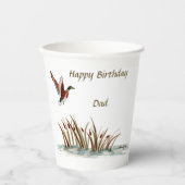 Papa, Bedankt Mallard boven Cattails, een geheugen Papieren Bekers (Voorkant)