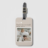 Papa, bedankt voor – Aangepaste foto & tekst | Bagagelabel (Voorkant (verticaal))
