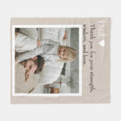 Papa, bedankt voor – Aangepaste foto & tekst | Fleece Deken (Voorkant (Horizontaal))