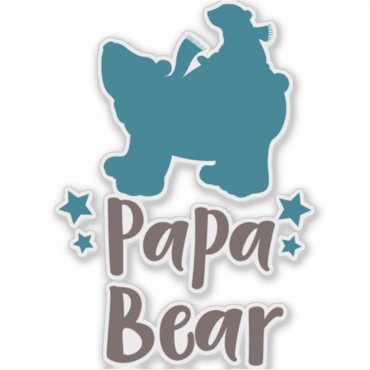 Papa-Beer, Beer-krab, Beer met stutten, klein Beer Sticker (Voorkant)