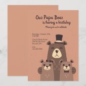 Papa Beer Birthday Party Kaart (Voorkant / Achterkant)