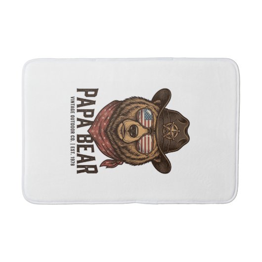 Papa Beer Cowboy Beer Patriottische Vintage Vector Badmat (Voorkant)