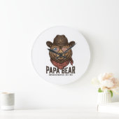 Papa Beer Cowboy Beer Patriottische Vintage Vector Grote Klok (Huis)