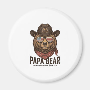 Papa Beer Cowboy Beer Patriottische Vintage Vector Magneet