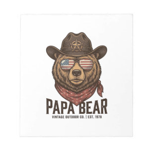 Papa Beer Cowboy Beer Patriottische Vintage Vector Notitieblok