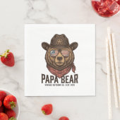 Papa Beer Cowboy Beer Patriottische Vintage Vector Servet (Insitu)